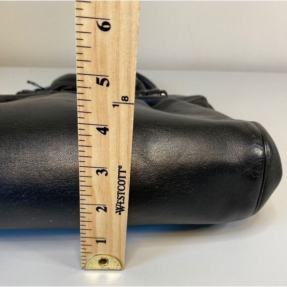 VTG 60s Ingber & Co. Black Cabretta Leather Handbag Gold Rose Clasp Retro USA - Picture 10 of 11